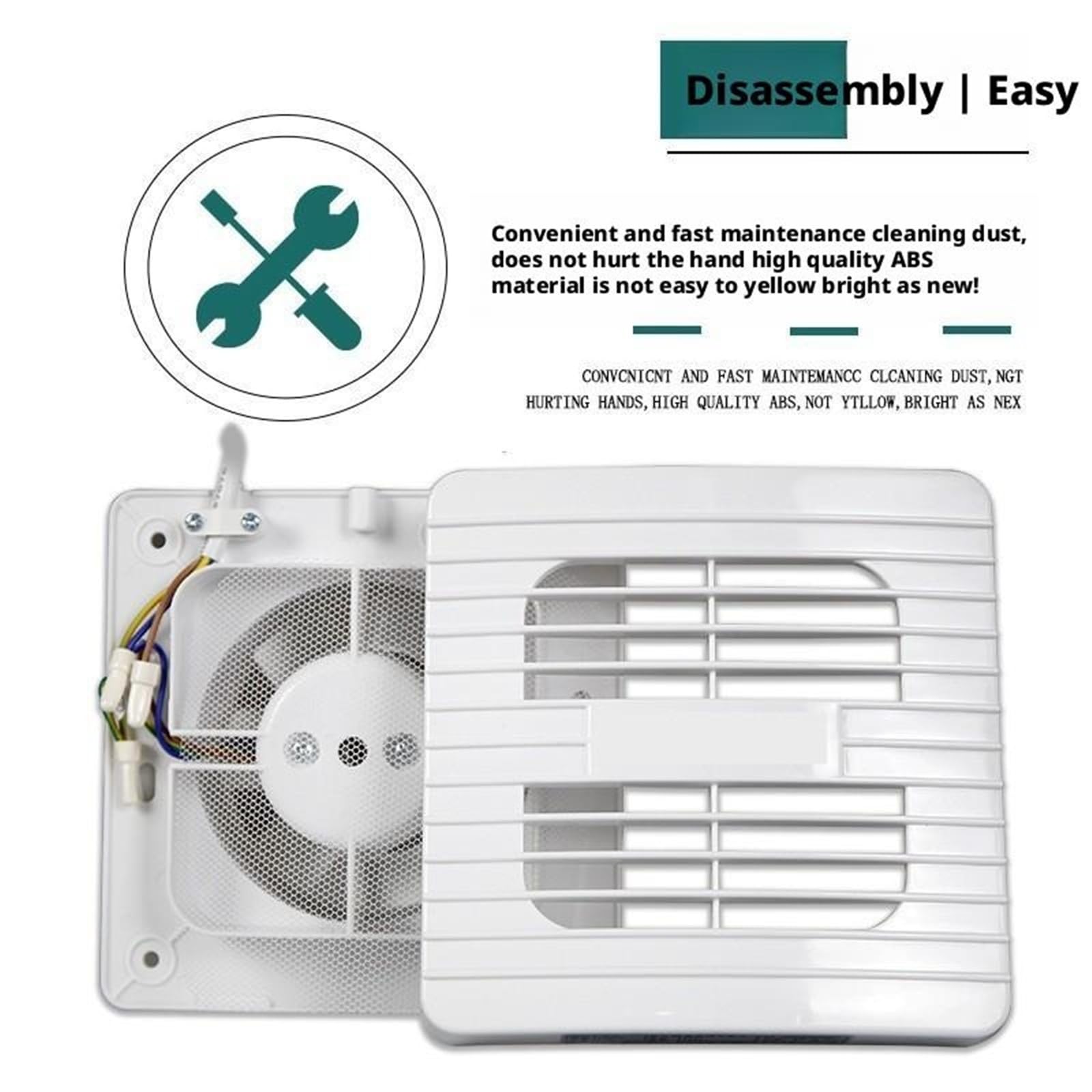 Ventilatore Ventilatore Di Scarico Da Parete In Vetro Rotondo 6 Pollici Per Finestra Bagno,Resistenza,per sfiato