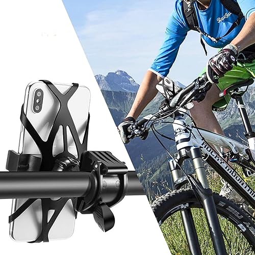 Miniatura 10 de 3 bandas de soporte para teléfono de bicicleta, correa elástica de silicona de seguridad para teléfono inteligente para motocicleta, soporte de