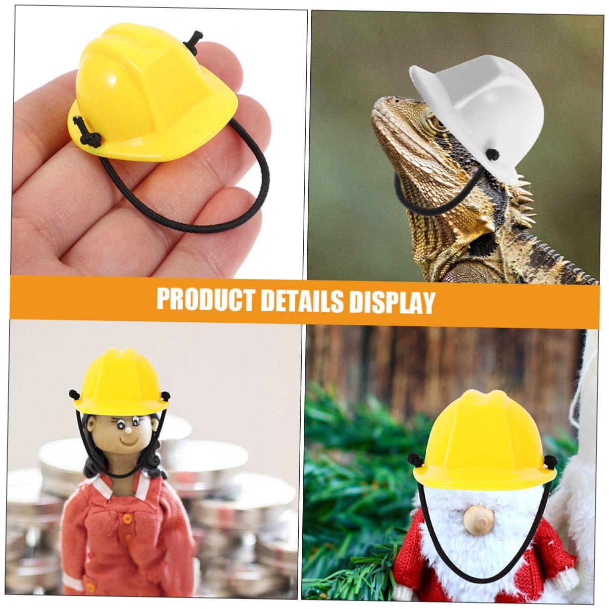 BESPORTBLE Mini Casco de Seguridad para Muñecas de Plástico, 6 Piezas Cuerda Elástica, Fácil de Transportar Actividades al Aire Libre