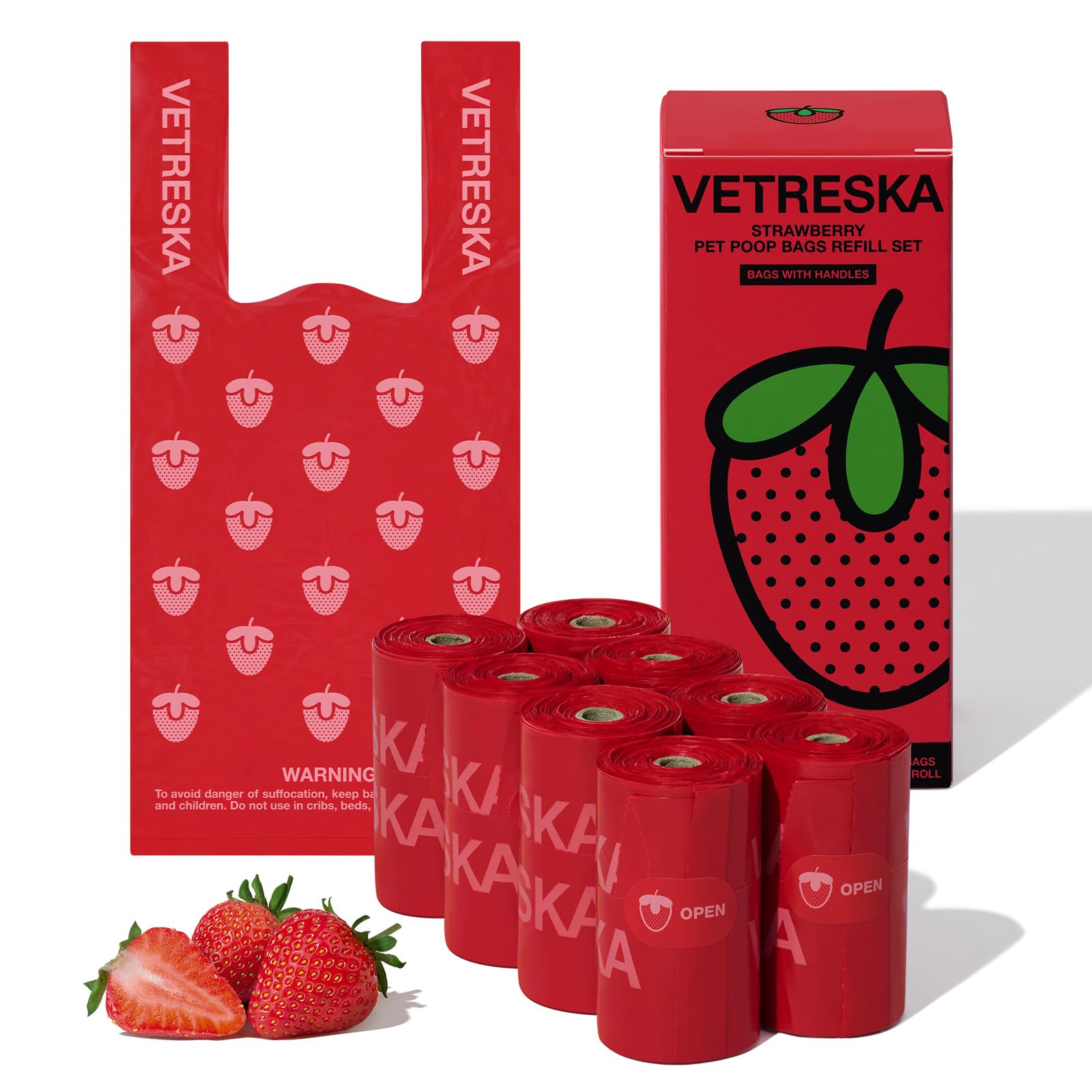 VETRESKA Dog Poo Bags with Handles, 120 Count Leak Proof Dog Waste Bags