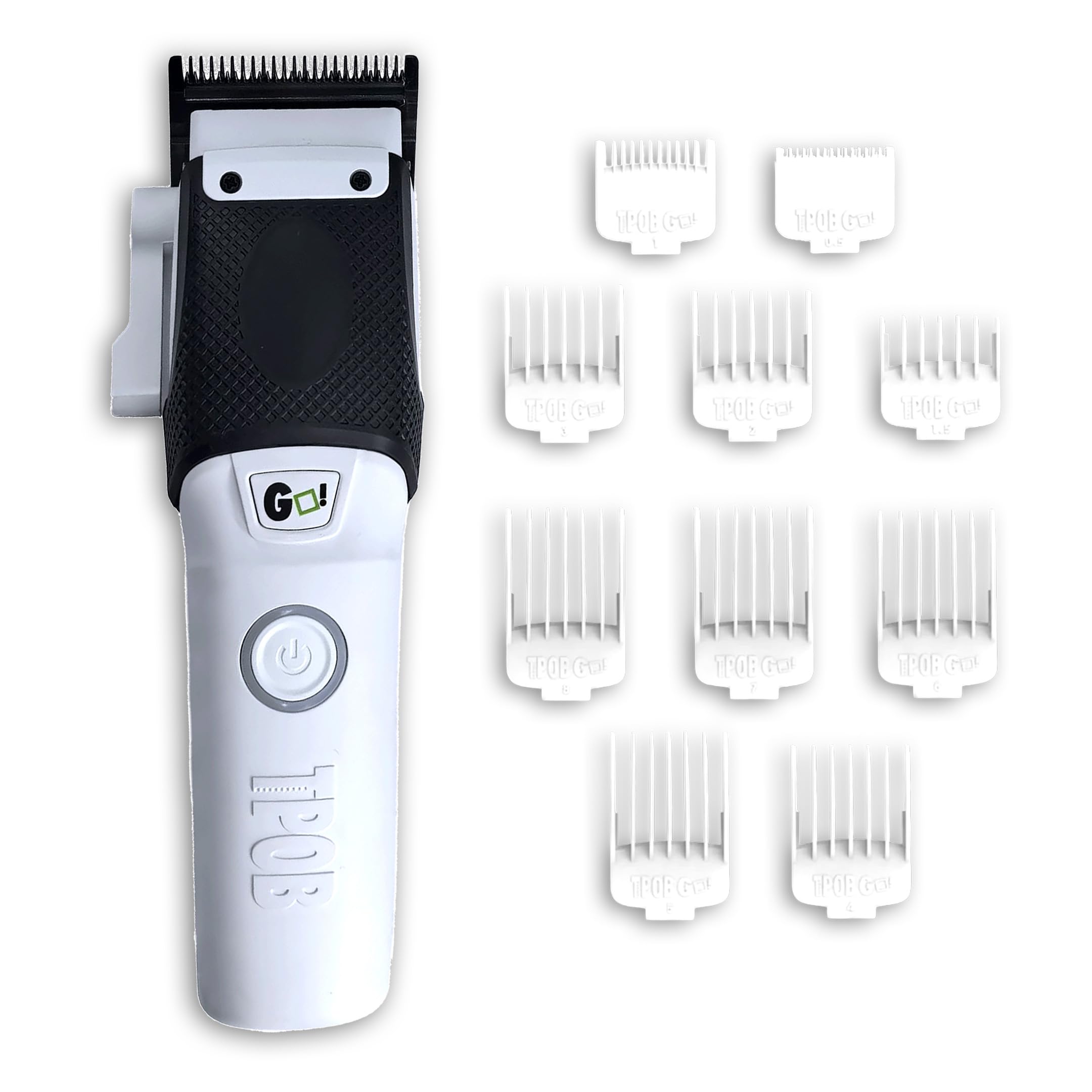 TPOB GO Barber - Tagliacapelli da uomo, 9000 giri/min, con impugnature in gomma (Whiteout)