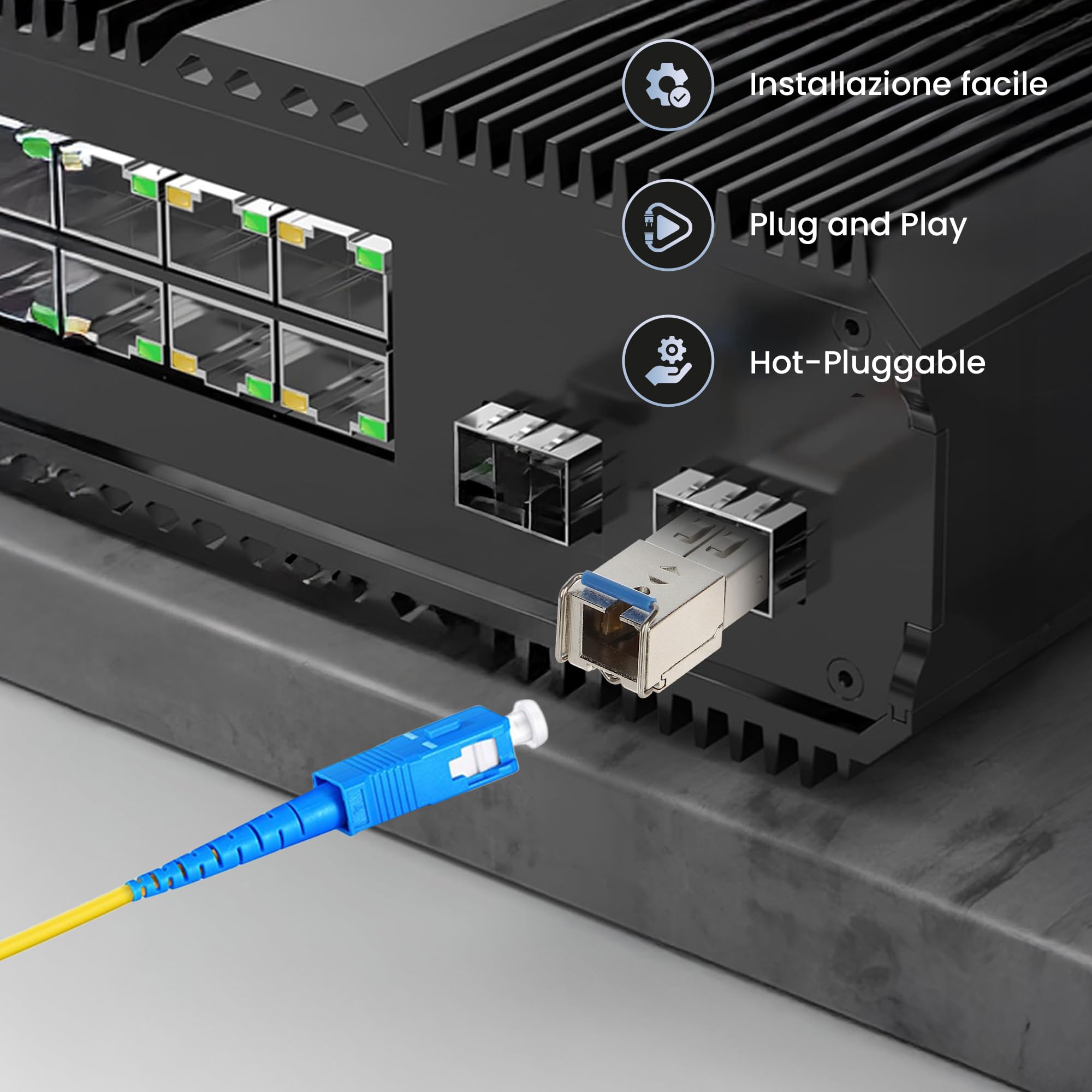 Extralink Modulo SFP WDM Singlemode 1,25G SC 1310/1550nm 3km Compatibile Ubiquiti UniFi Cisco Gigabit Ricetrasmettitore Switch Router