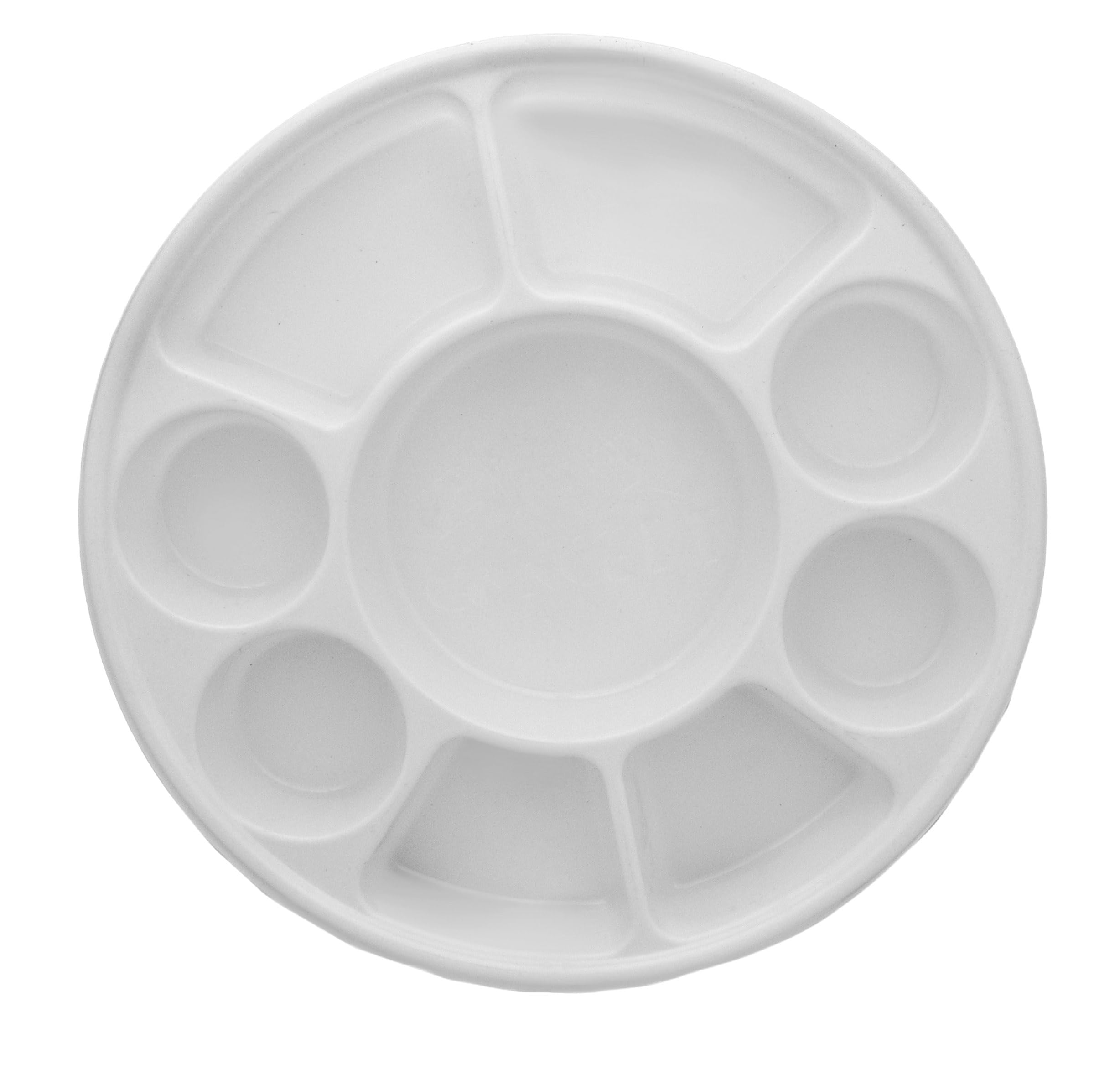 9 Compartment White Disposable Party Thali Plates (White, 100)