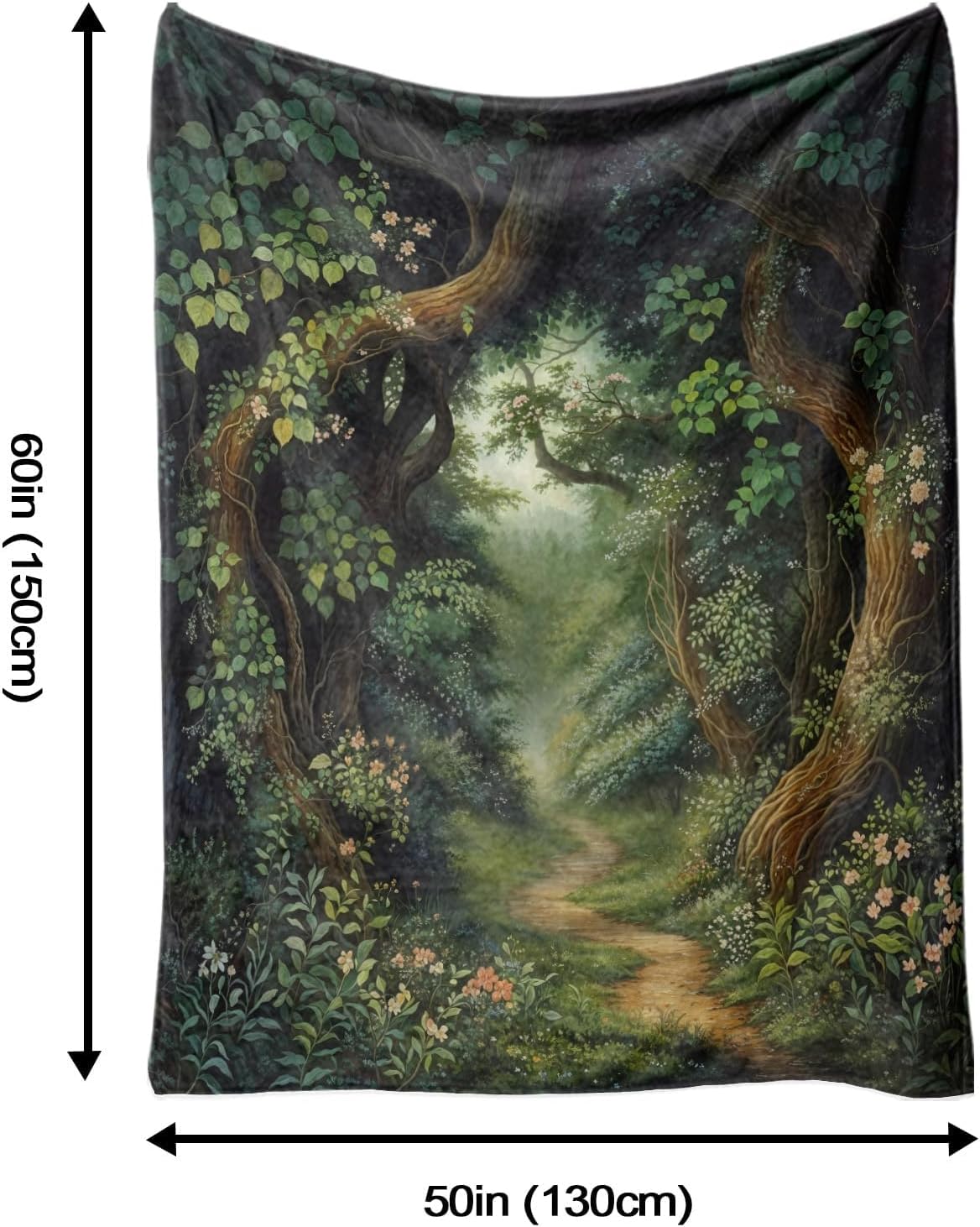 Dreamy Forest Throw Blanket, Vintage Super Soft Warm Flannel Fleece Nap Blankets for Couch Dorm Chair Sofa Room, 50×60 inch - Image 6