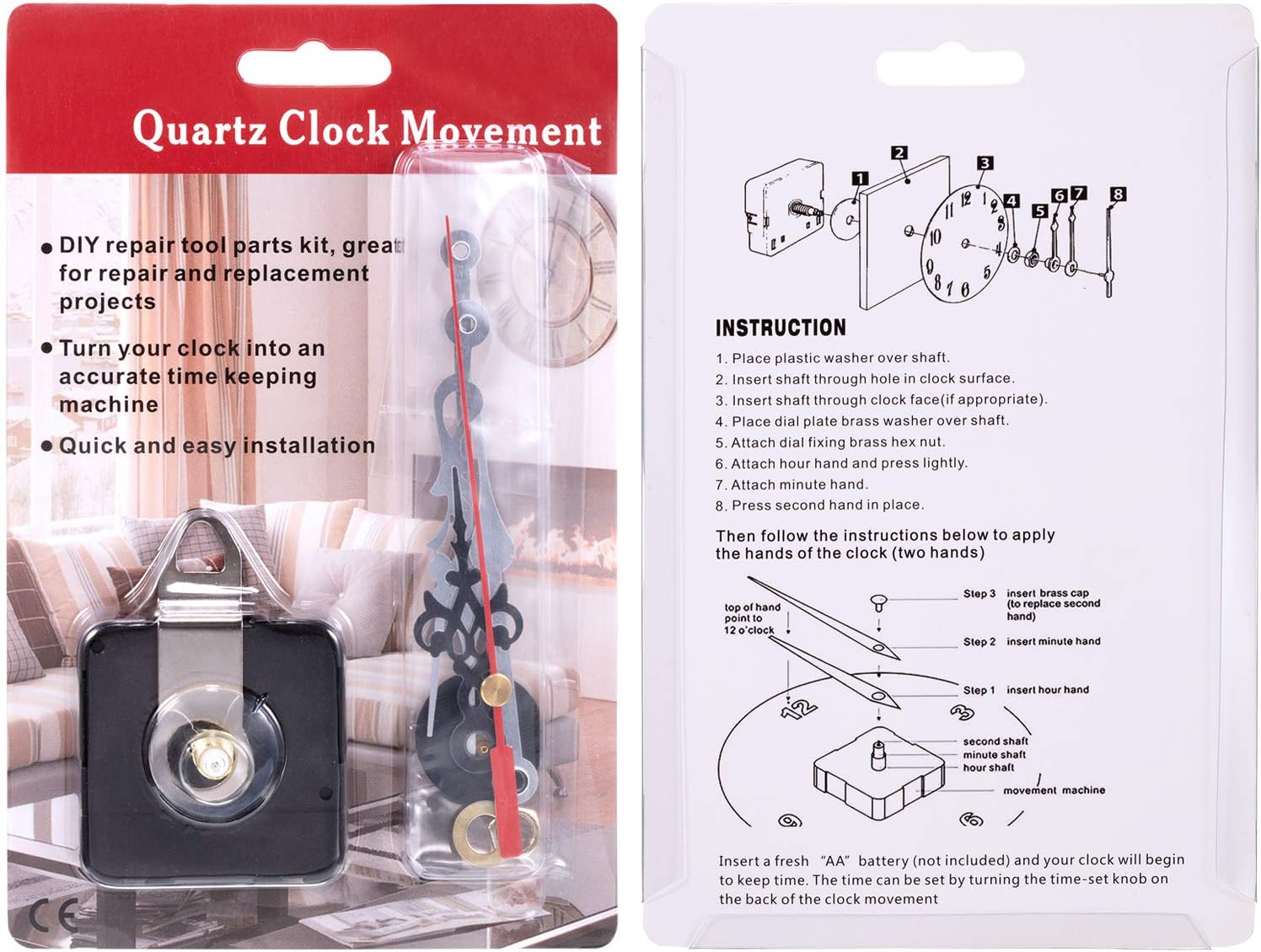 Quartz Clock Movement DIY Wall Clock Repair Parts Kuwait Ubuy