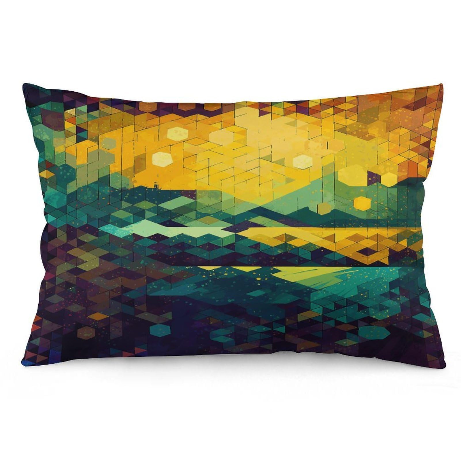 Wsoihfec Style Shiny Hexagon Throw Pillow Covers Decorative, Pillow Cases Soft Plush, Modern Farmhouse Boho Cushion Cover For Bed Couch Sofa Living Room Spring Decor12 X20