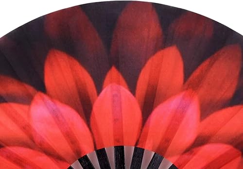 Miniatura 6 de Amajiji Ventilador de mano plegable grande, accesorios para festivales rave para mujeres y hombres, ventilador de mano chinojaponés, ventilador de