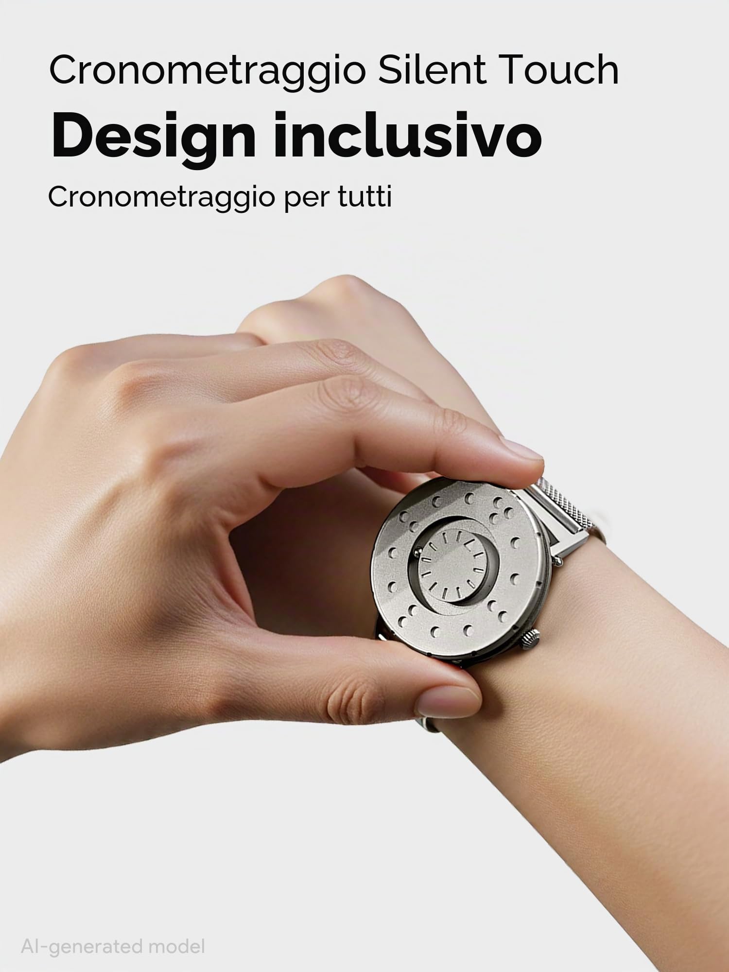 EUTOUR Orologio Magnetico da Uomo Cuscinetto a Sfera Silent Touch Resistente all'Acqua Moda Minimalista Senza Vetro Orologio al Quarzo 40mm Maglia Milanese Cinturino Acciaio Inox