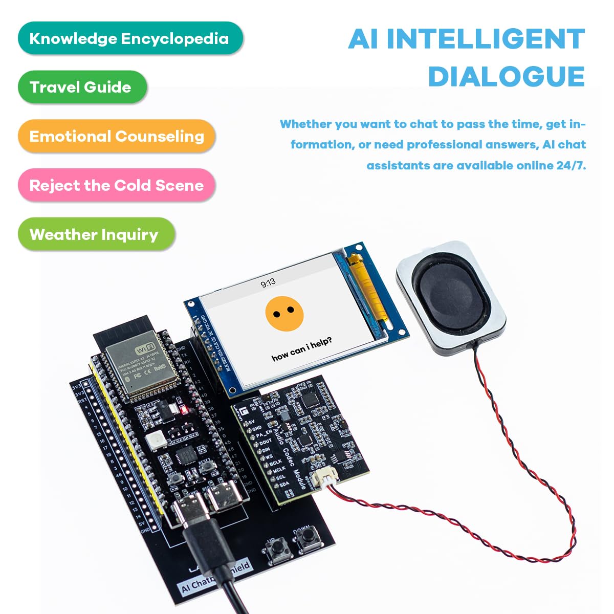 LAFVIN Kit Chatbot AI per ESP32-S3-WROOM con tutorial compatibile con Arduino IDE