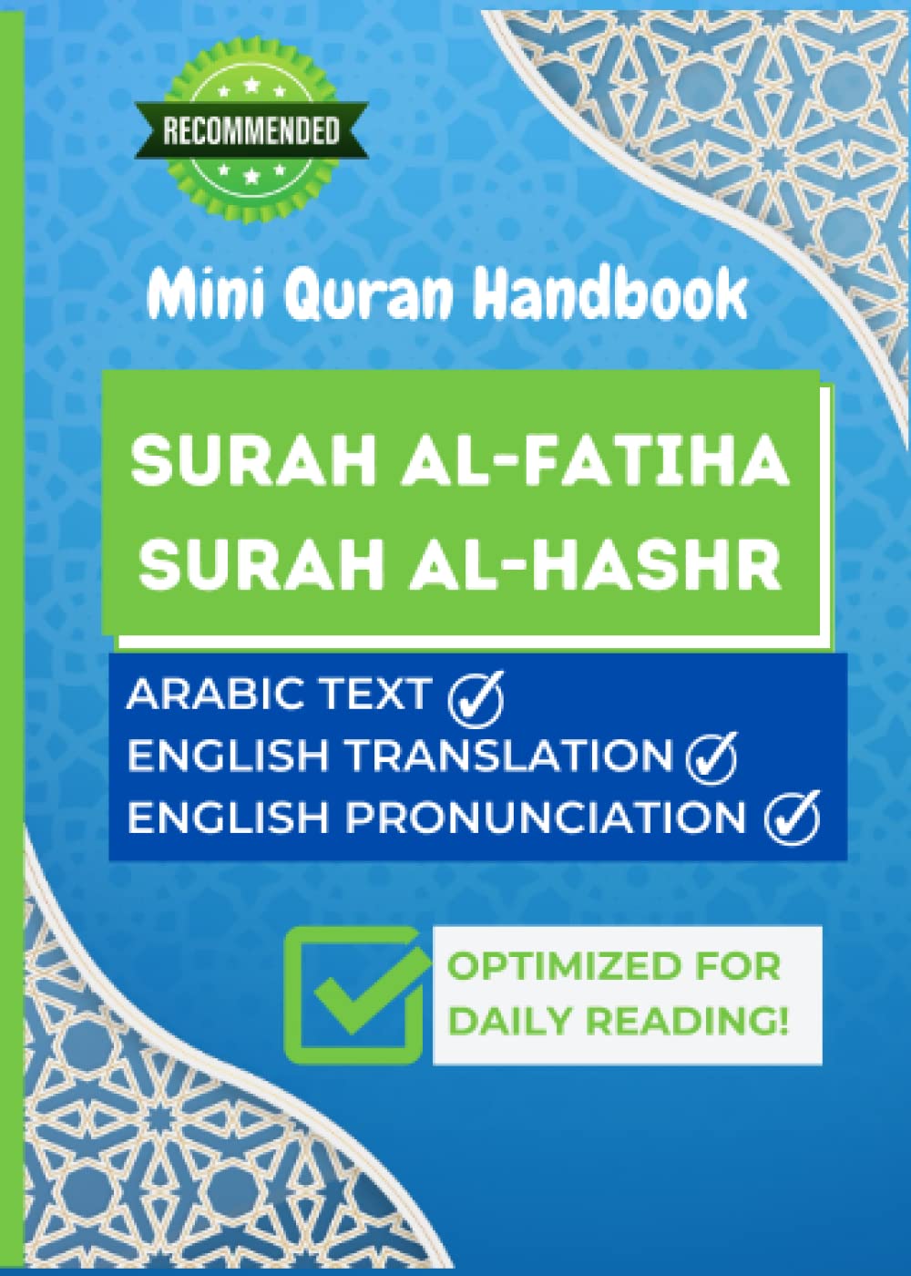 Surah Book For Surah Al Fatiha & Surah Al-Hasr - with English Pronunciation and Translation Book | Rewards and consequences of one's actions in this life and the next: A Mini Quran Hand-Book