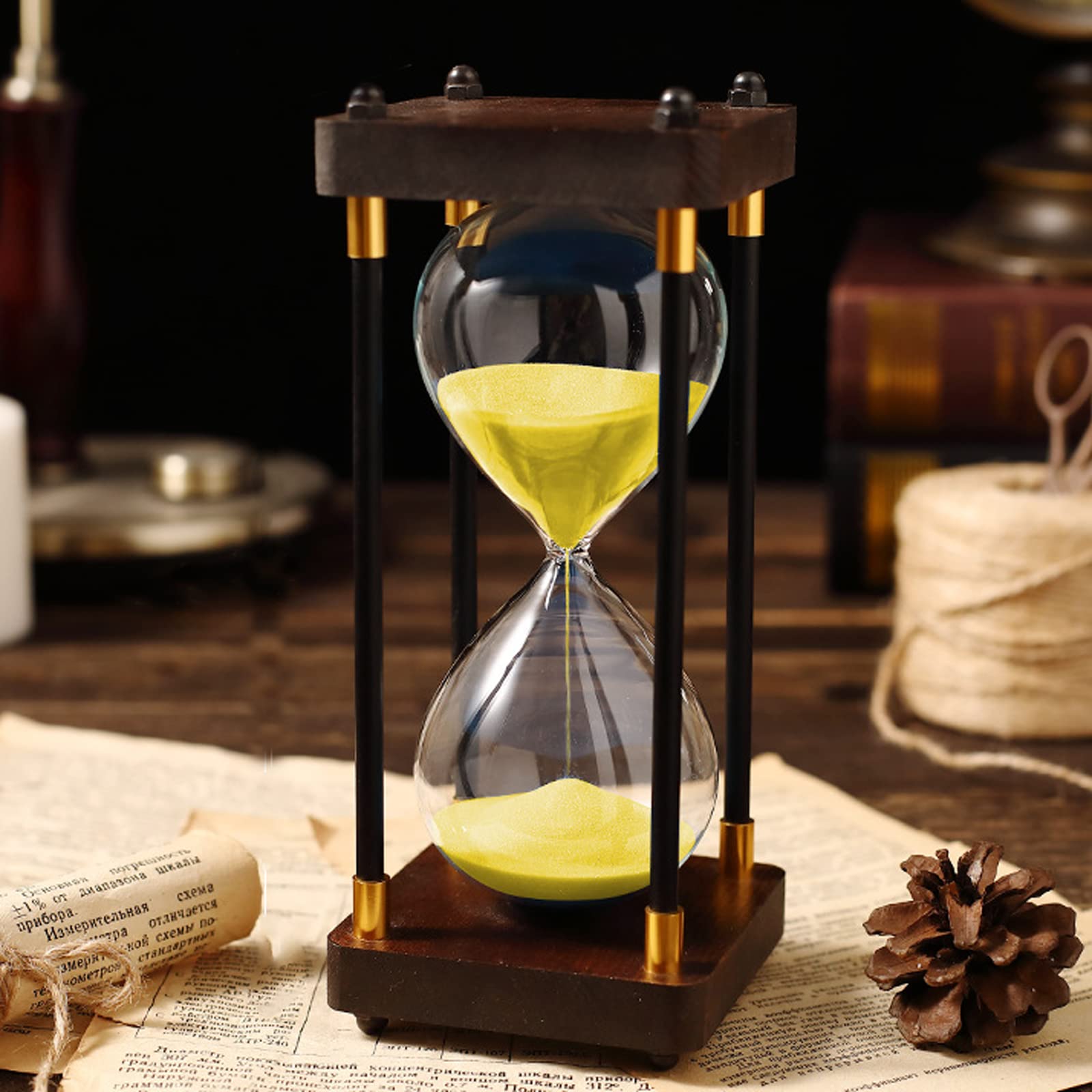 KFGISD, Timer 30/60 Minutes,sand Clock,Versatile Classical Hourglass,Office And Home Accessories ，Hourglass(Unique Colour,60 minutes (24 * 9.5cm))