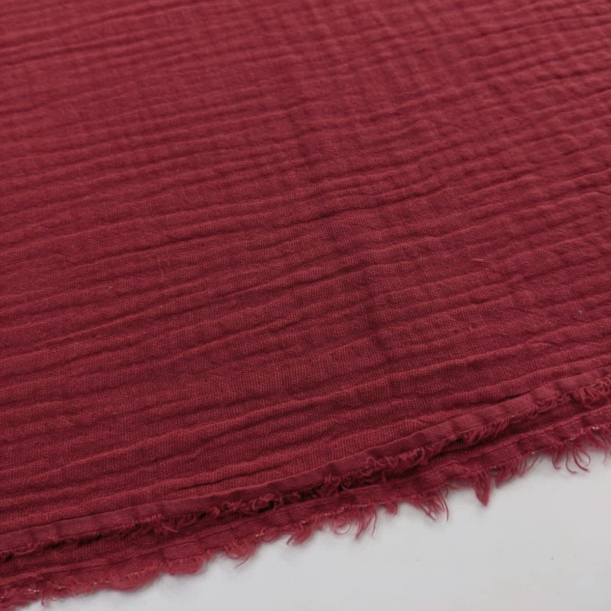 Discover Lifestyle & Fashion Fabrics Burgundy Double Gauze 100% Cotton Plain Fabric Dress Making Lightweight Muslin Baby Swaddle Blankets Scarves Summer Clothing | 53" - 135 Cm Wide | Per Metre (Burgundy)