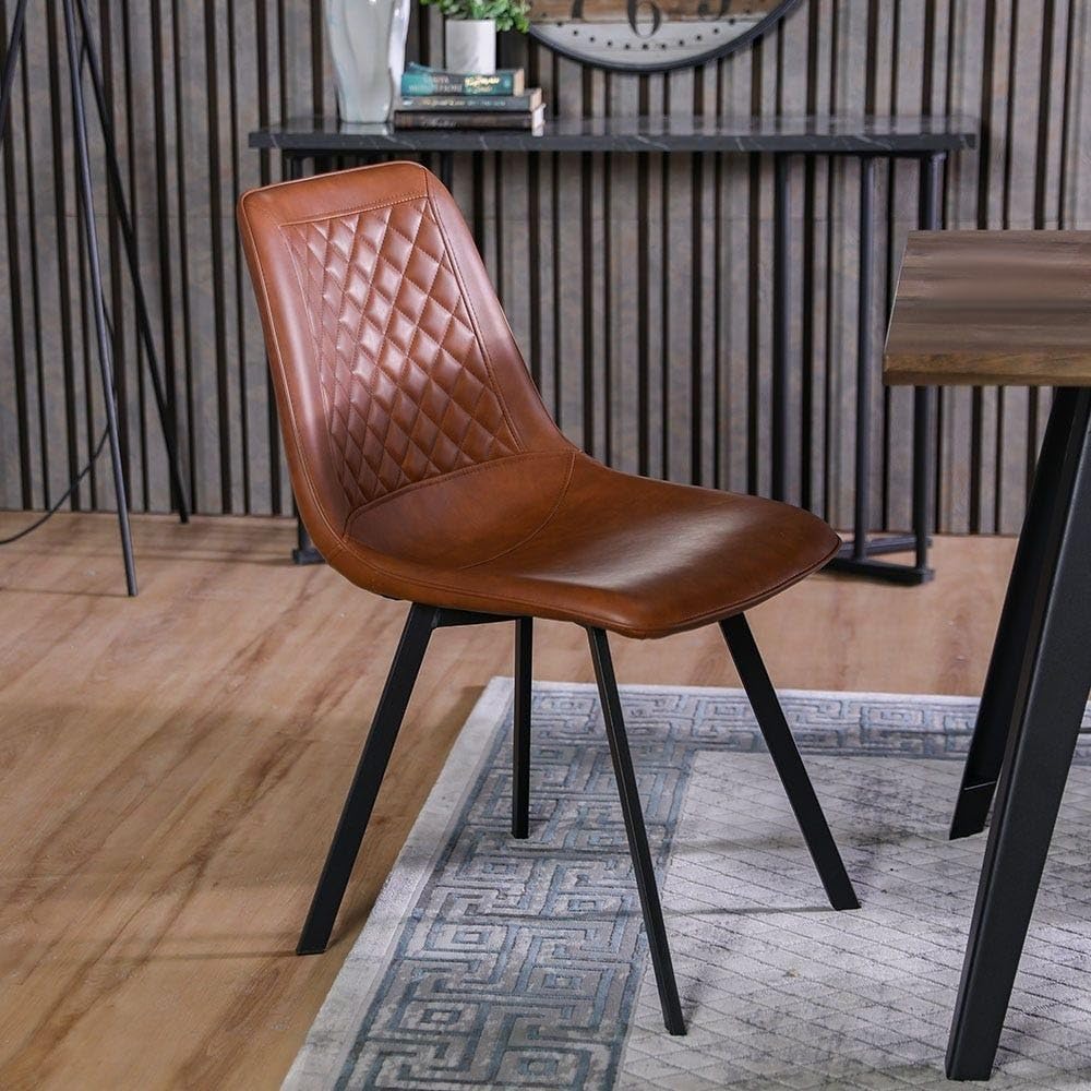 Danube Home Gideon Set Of 2 Dining Chair | Strong And Sturdy Kitchen Dining Chairs | Modern Design Furniture For Home Living Room Dining Room 49x43x86Cm Natural Oak/Brown