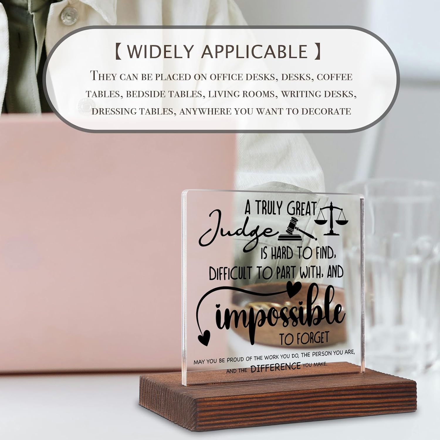Judge Gifts, Judge Office Decor, Judge Gifts for Women Men, Judge Appreciation Thank You Gifts Decorative Signs Plaques ABC88 image 3