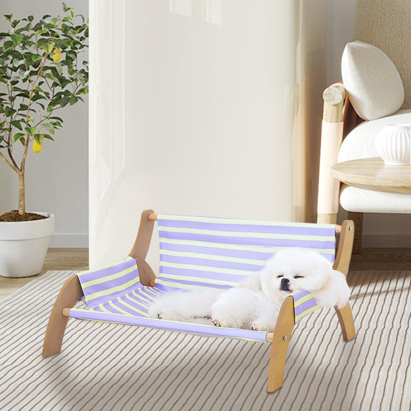 Poltrona per Animali da Compagnia,Rilassante Leggera con Strisce | Decorative - Prodotti per il Sonno dei | Riposo, Sonno, Vita in Appartamento, Famiglie con Più Gatti, Uso all'Aperto