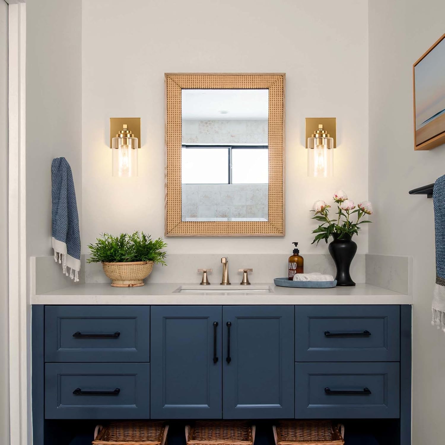 Wall Sconces,Rechargeable Wall Lights Set of 2 Dimmable Battery Operated,15000mAh Endurance 200 Hours Fast Charging,Wireless Sconces for Bedroom Living Room Bathroom Hallway Farmhouse