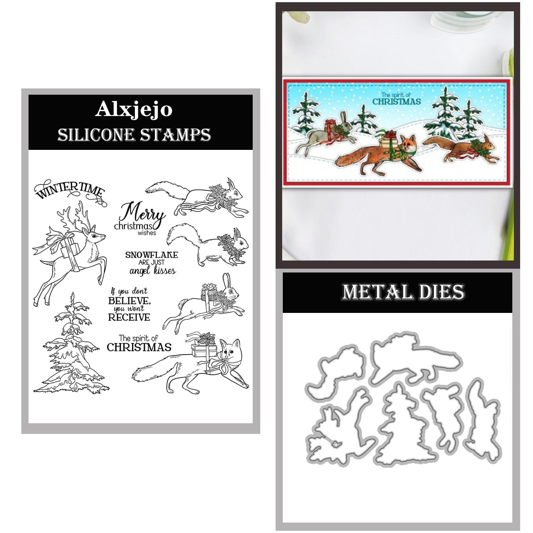 Alxjejo Cutting Dies and Stamps Set 2024-2025-2026,Stamps and die for Card Making for DIY Birthdays, Thanksgiving Day, Valentine's Day, Scrapbooking, Art Craft, Festivals Greeting Card Album