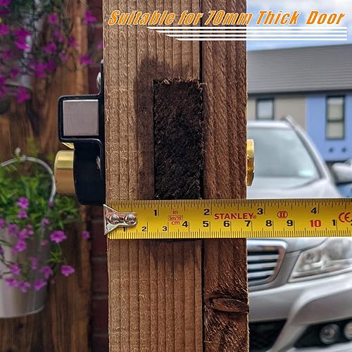 Miniatura 9 de Cerradura de puerta de granero, 2 pulgadas, cerradura de puerta de cerca, pestillo de puerta de doble cara, cerradura de puerta para puerta de