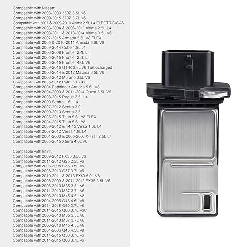 Miniatura 6 de JDMON Compatible con sensor de flujo de aire masivo MAF Nissan Infiniti Altima Frontie G37 G35, Xterra 05-15 Sentra 07-13 3.7L 2009-2015 Rogue 2.5L