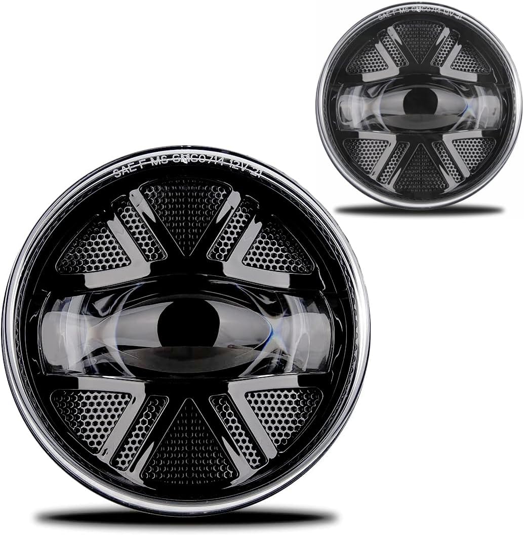 Upgrade LED Fog Lights Replacement for GMC Sierra 1500 2007-2013,Sierra 2500HD 3500HD 2007-2014,DOT Approved LED Fog Lamps Assembly Kit for Trucks Bumper Driving Lamps,Black