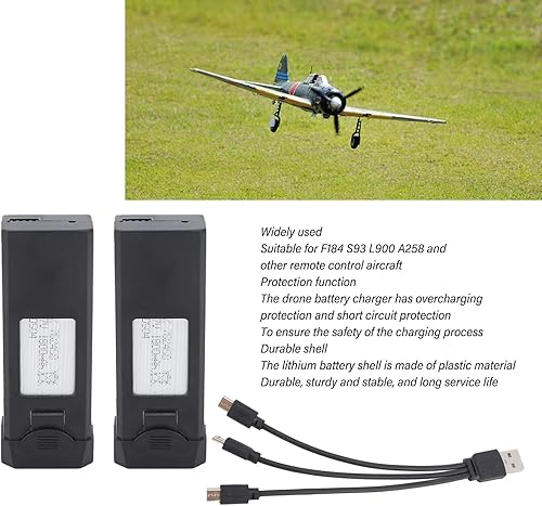 Miniatura 9 de 2 unids 3.7 V 1800 mAh batería de litio con línea de carga para F184 S93 L900 A258 control remoto Drone