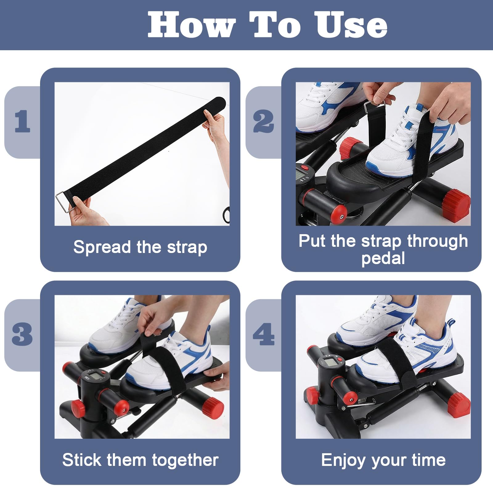 4 Stück Pedalriemen Fahrrad Fahrradpedalgurte Universal Fahrrad Pedal Straps rutschfest Und Verstellbar für Heimtrainer Kinder-Fahrrad Fahrradzubehör Mountainbike-Pedale Schwarz