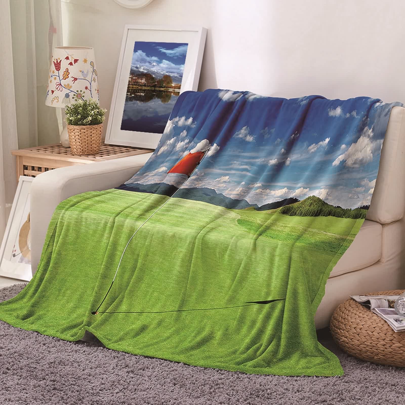 Couverture polaire en flannel KnSam contre le froid plaid doux canapé 100x150