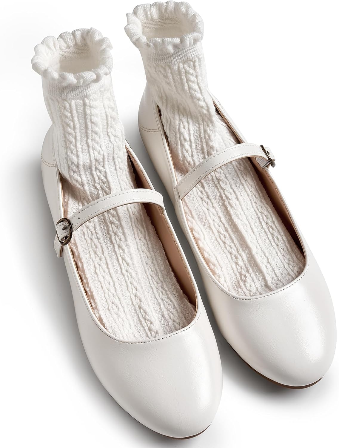 Trary Mary Jane Ballet Flats, Black Flats for Women, Ankle Strap Dressy Comfortable Flats - Image 4