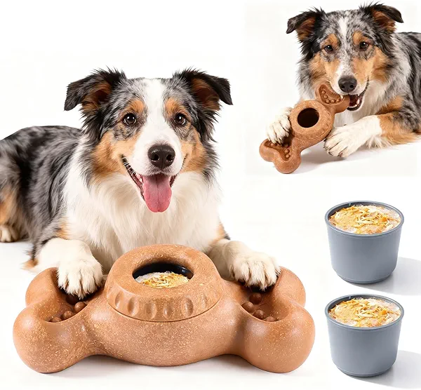 EHWZ Freeze Bone for Dogs - Frozen Treat Chew Dog Toy for Aggressive Chewers to Keep Them Busy, Ice Cream Holder Freezebone with Mold Cups, Fillable Cognitive Licking Toy