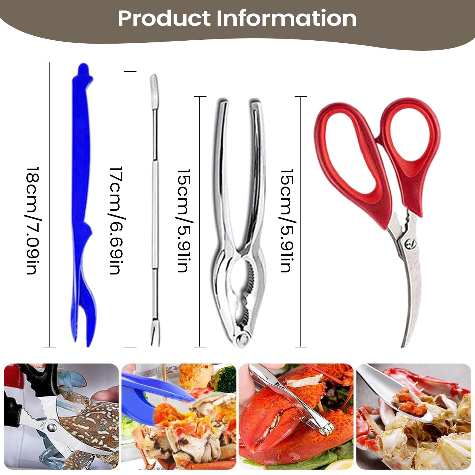 Rompedores De Cangrejos Y Herramientas Utensilios De Cocina Ergonómicos | Juego De Tijeras Rompecrustáceos Para Langosta Para Cocina Casera Restaurante Mariscos Nueces Camping Al Aire