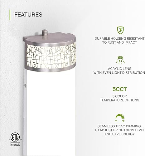 Miniatura 3 de ASD Lámpara LED de tocador de baño de 18 pulgadas, 5CCT 2700K-5000K 20W, lámparas de baño regulables, modernas luces de tocador para accesorios de