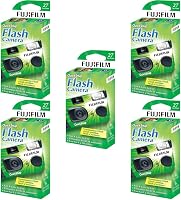 Fujifilm QuickSnap Flash 400 Disposable 35mm Cameras with Flash, 27 Exposures - 5 Pack for Easy Indoor/Outdoor Shots