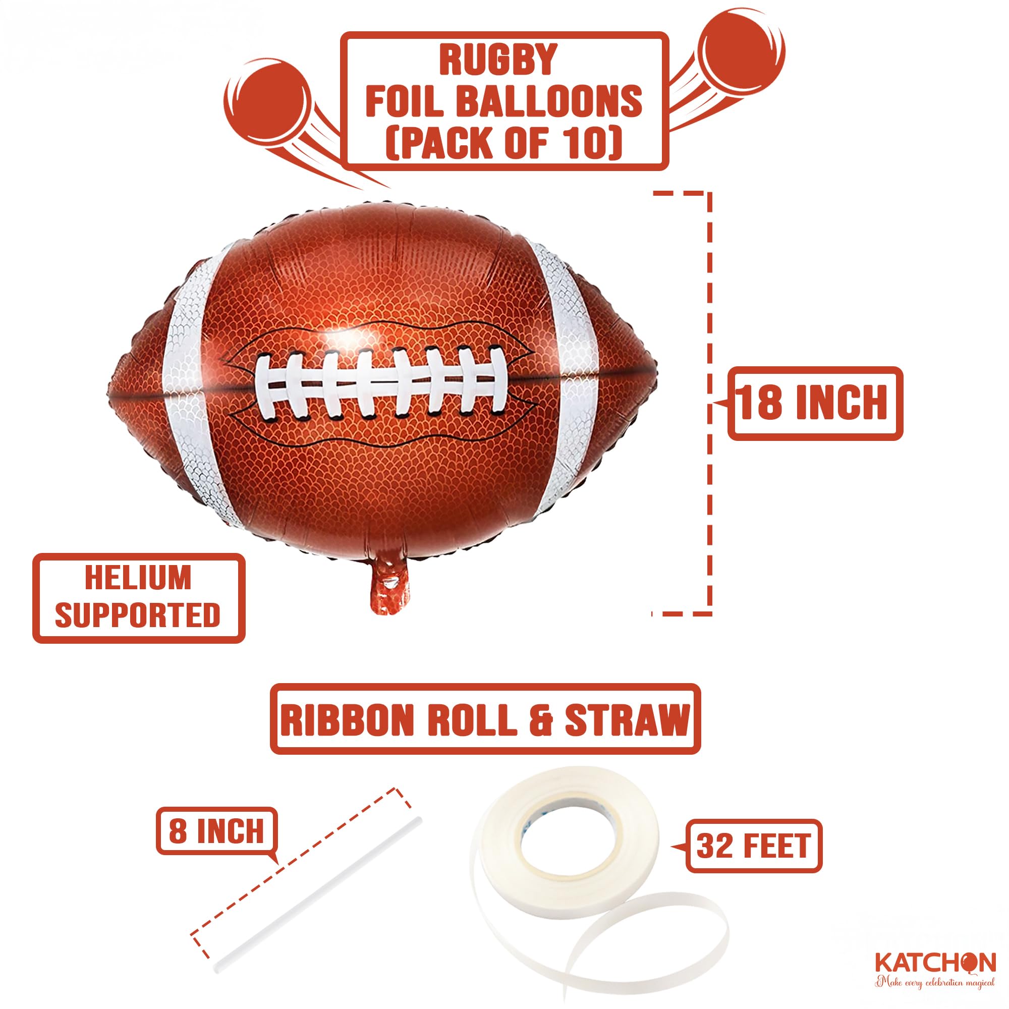 Amazon.co.jp: KatchOn(カッチオン) ホイルフットボールバルーン 10個