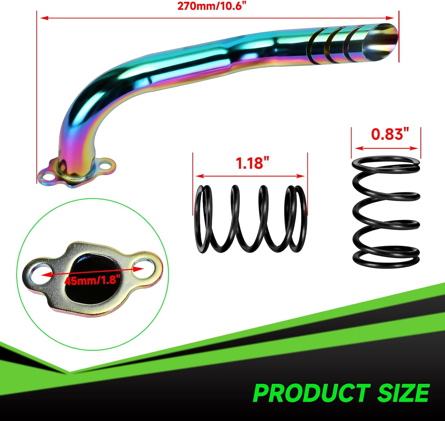 Mini Bike Exhaust Pipe Header Kit Compatible with Predator 212cc 224cc 196cc Non Hemi Coleman CT200U CT200U-EX B200R BT200X KT196 Go Kart Baja MB200 Axis M200 GX160 GX200 Clone Engine Parts
