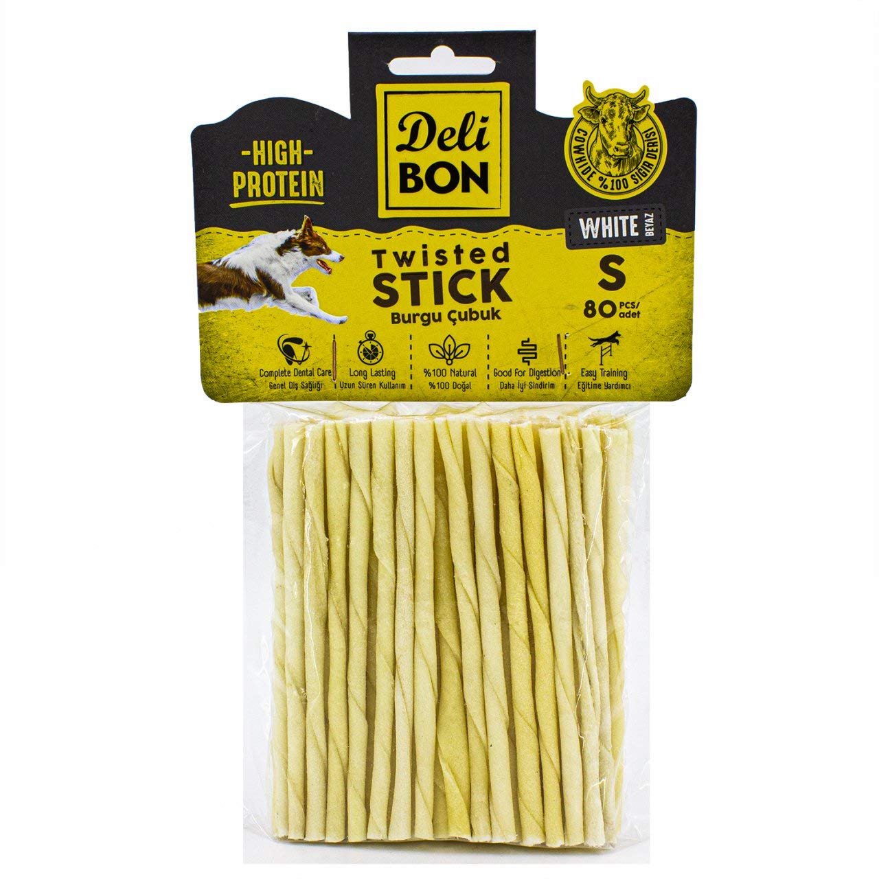 Doggie Delibon Gerçek Deriden İnce Burgu Çubuk, Thınx80Pcs., Beyaz