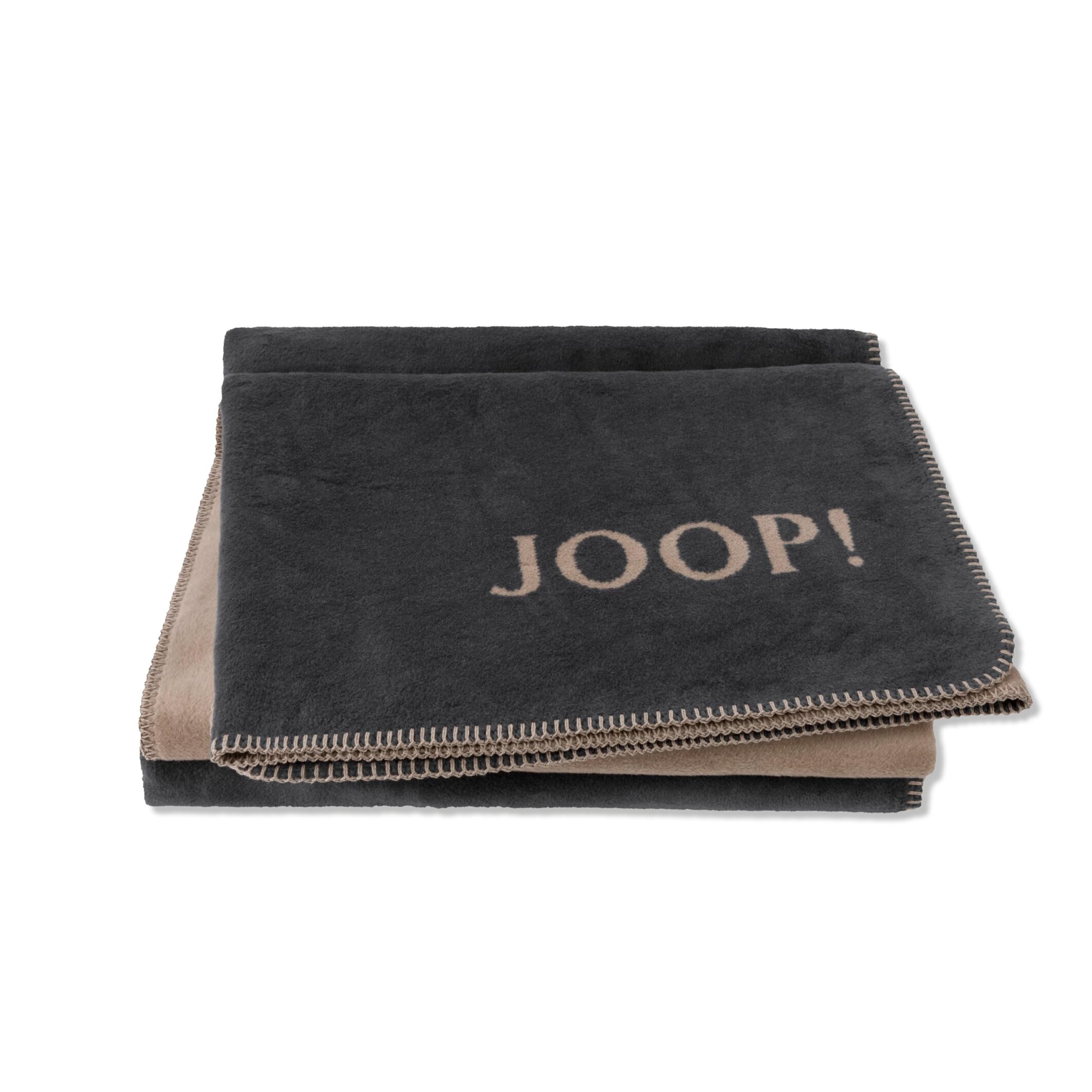 Joop! Koc dwustronny, antracyt, karmel, 150 x 200 cm