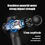 TAIJIMA Gun de massage tissulaire profond pour athlètes - Massager musculaire portatif avec 10 Pièces jointes 30 Niveaux de vitesse, LCD Toucher l'écran, 2000mAh Batterie, faible bruit, boîte cadeau portable (noir)