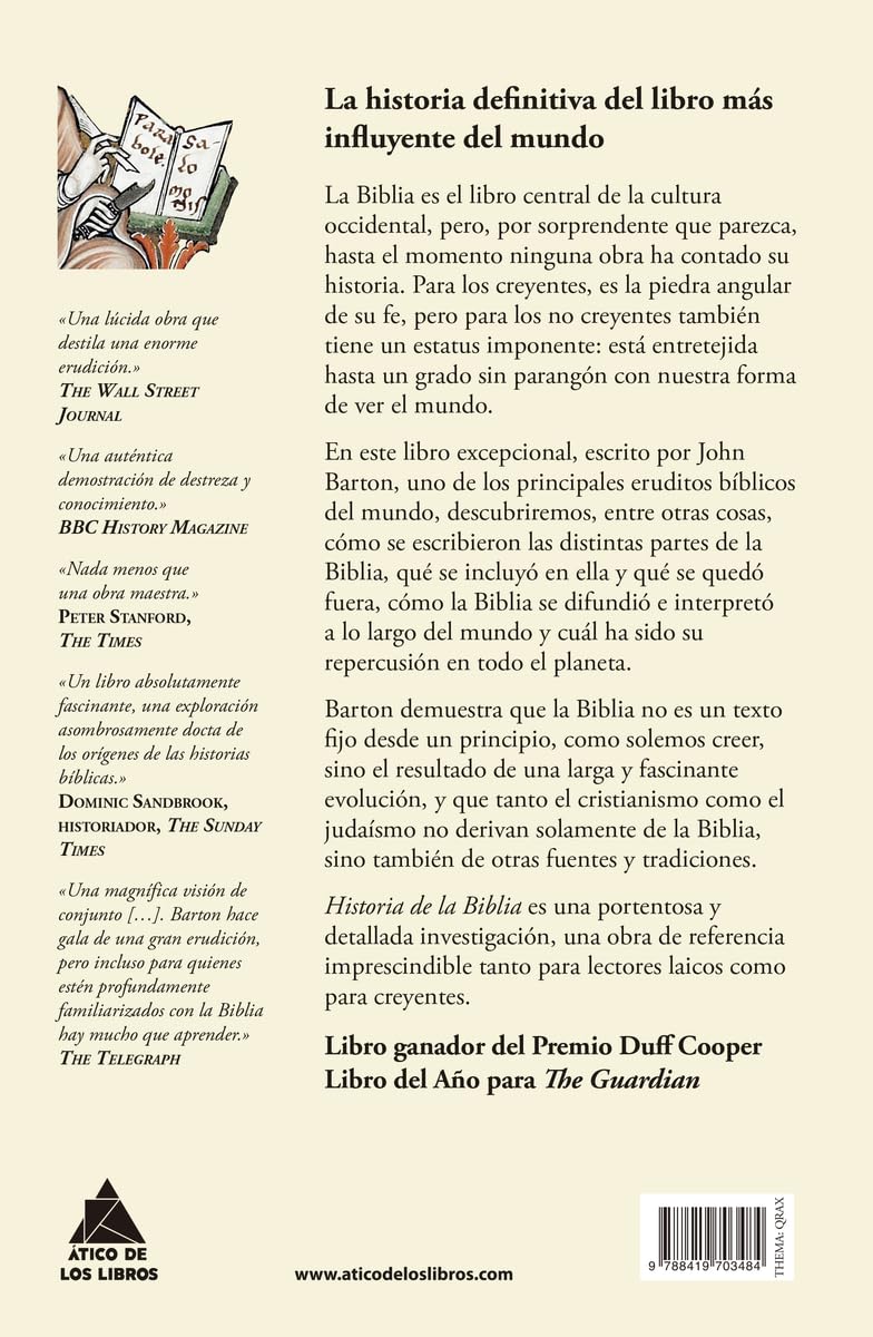 Historia de la Biblia: La historia del libro más influyente del mundo: 80 (Ático Historia)