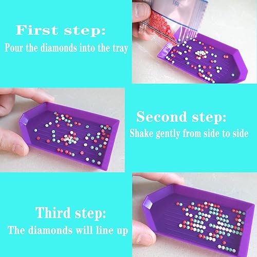 Miniatura 5 de 20 bandejas de plástico para pintar con diamantes, organizador de bandejas de clasificación de cuentas de 3.93 x 1.9 pulgadas, accesorios de