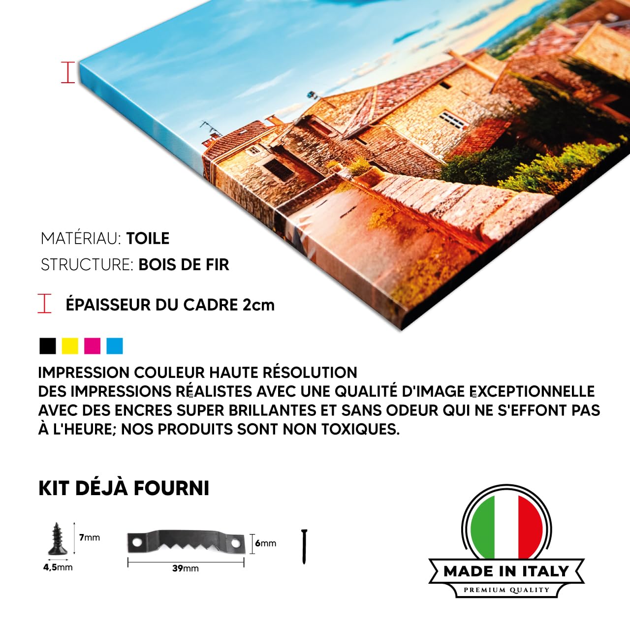 Tableau Photo Personnalisé Sur Toile - Impression Haute Qualité, Cadre Bois 2cm, Prêt à Accrocher