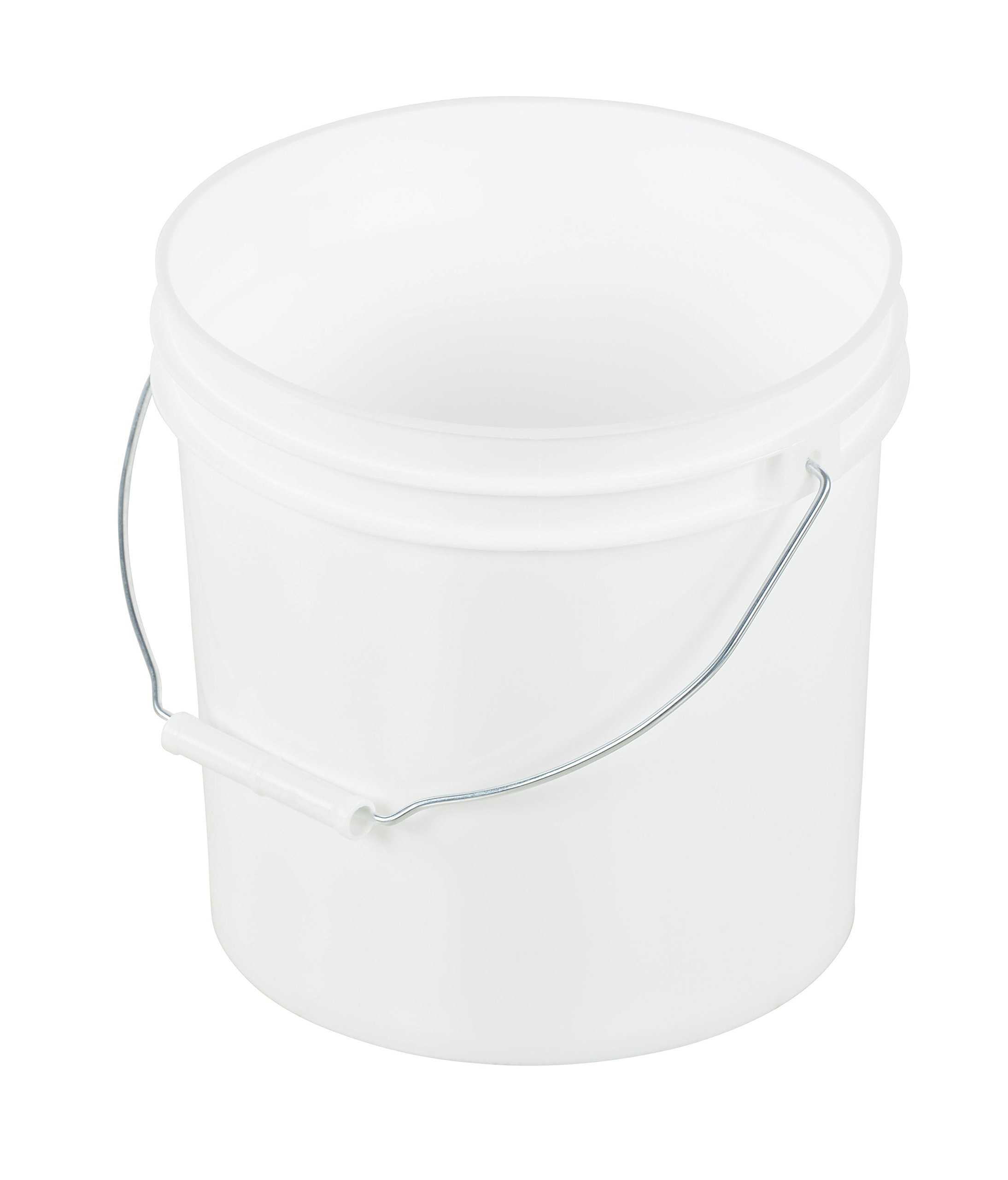 VESTIL pail-35-pws blanco 3 – 1/2 Gal – Cubo de plástico con mango de acero, 11 – 13/16 "diámetro
