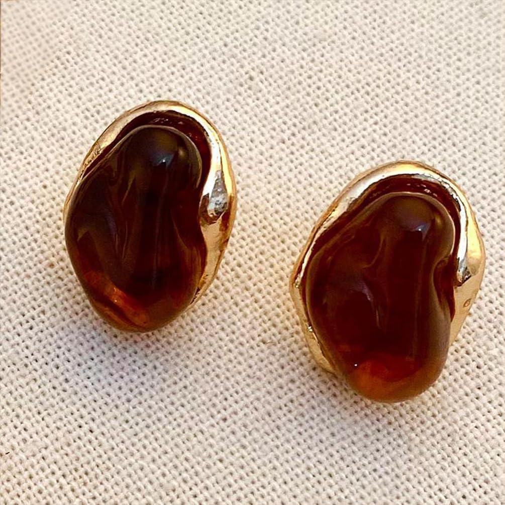 Dainty Irregular Crystal Drop Dangle Earrings for Women Trendy, Statement Chunky 14K Gold Dangly Asymmetric Geometric Zircon Earrings Vintage Jewelry - Image 7