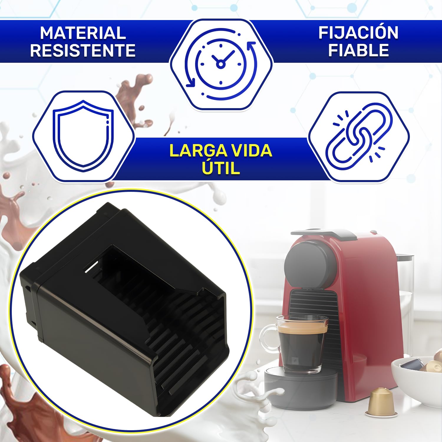 MONTERAL Contenedor de Cápsulas para Cafetera Capsulas con Código Original FL306195 para DeLonghi EN85 para Magimix M115 Essenza Mini - Garantía de 10 Años