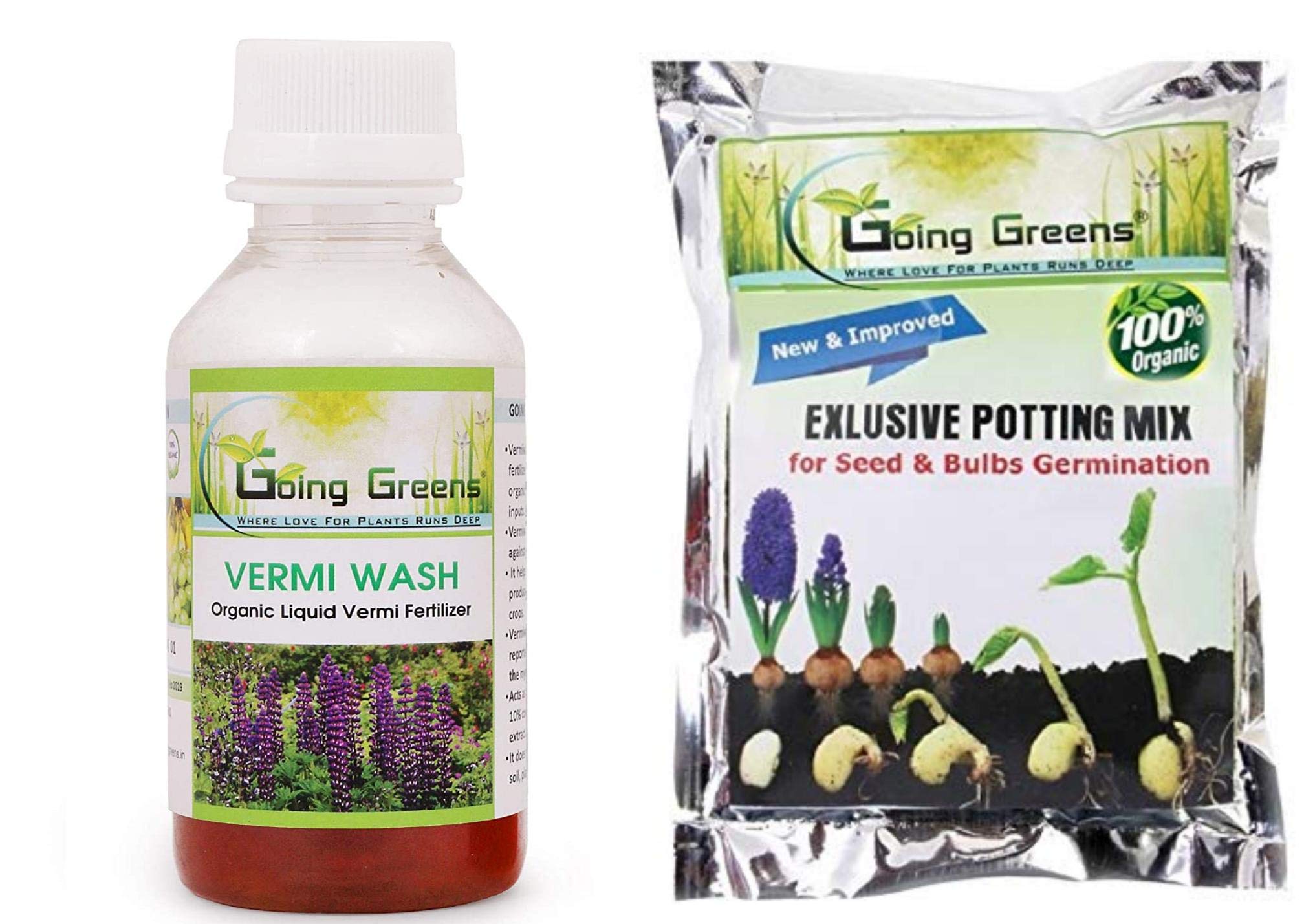 Going Greens Combo of Exclusive Potting Soil Mix for Seeds & Bulbs Germination with Vermiwash (Vermiwash100Ml+SeedBulbSoil2Kg) (B08622K6LH) Amazon Price History, Amazon Price Tracker