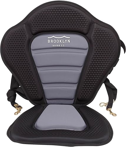 BKC Brooklyn Kayak Company - Asiento y respaldo acolchado de espuma viscoelástica universal para kayak y pesca UH-PS223 con correas ajustables para