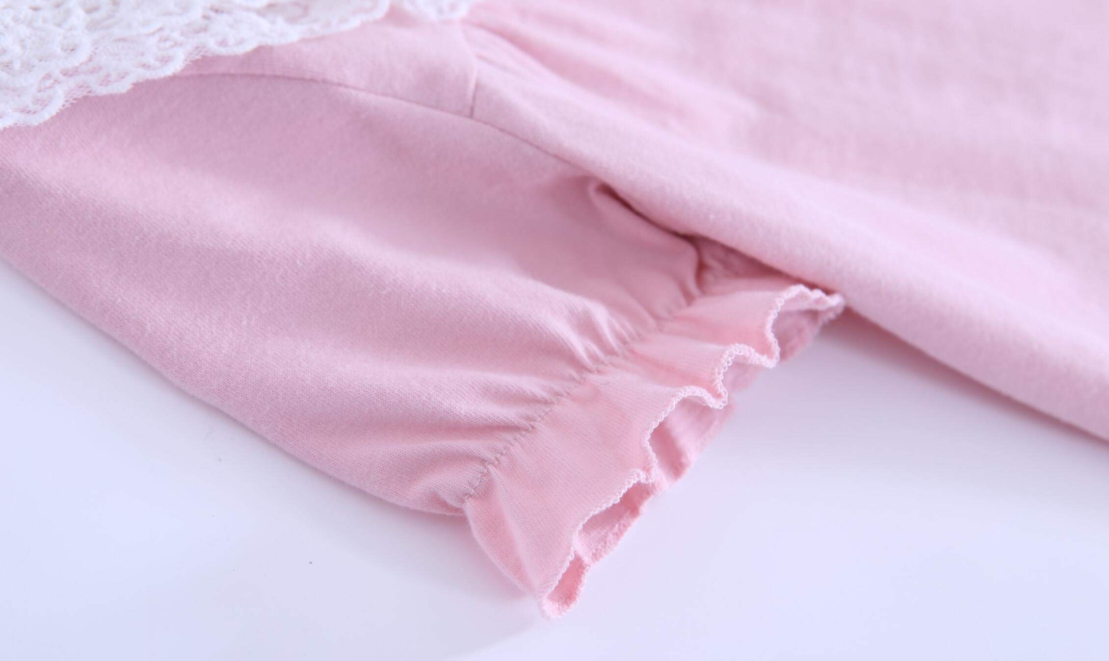 Chemise de Nuit Fille 3-10ans Imprimé Fleur Coton Robe de Nuit Bain à Manches Longues