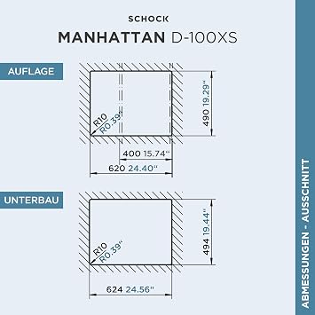 Schock Manhatten D-100XS MAND100XSAGNE Sink nero
