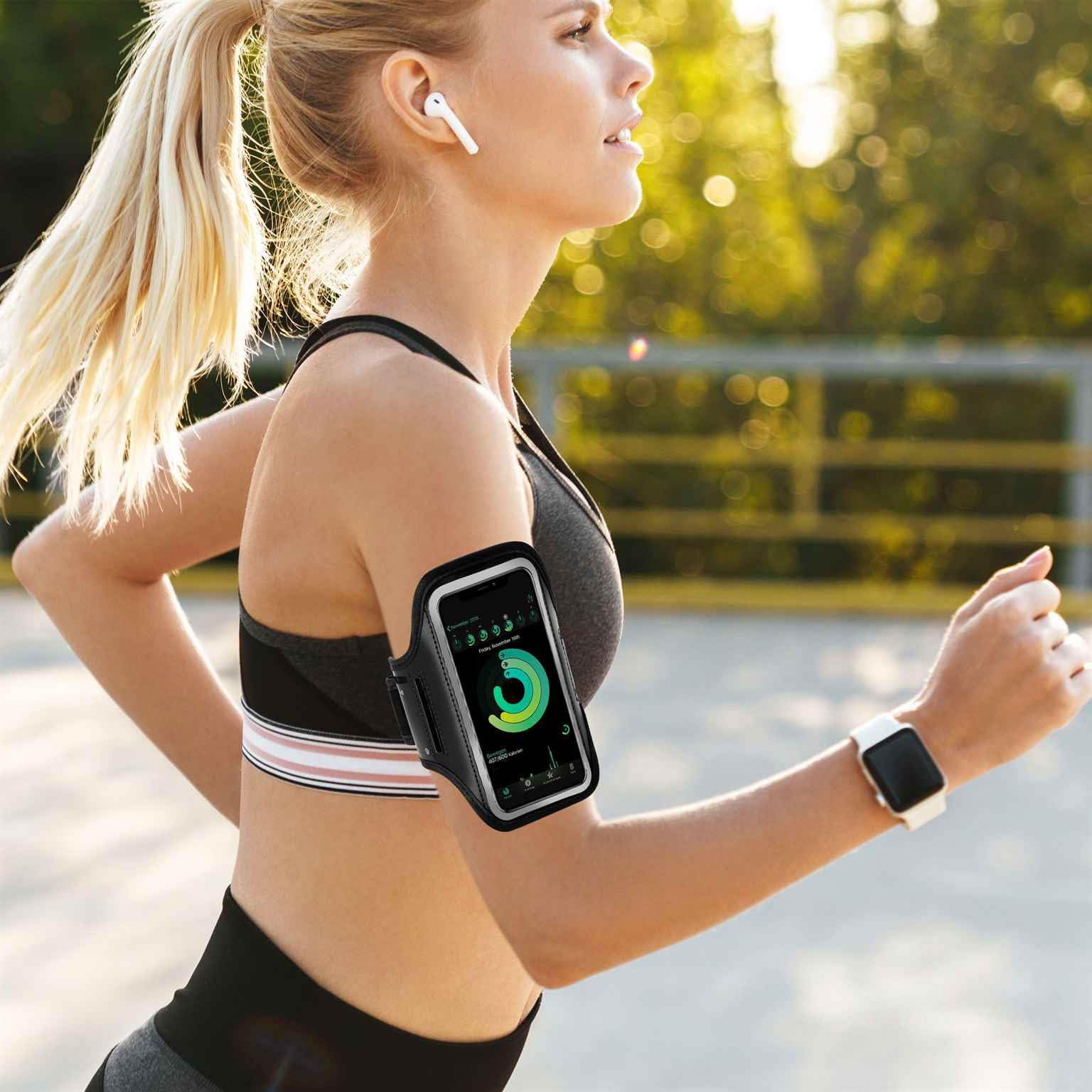 ONEFLOW Workout Case für Samsung Galaxy Z Fold 7 Sportarmband zum Joggen mit Touch Fenster, Handy Armband für Sport und Outdoor, Handyhalterung für den Arm, Lauftasche Jogging, Schwarz