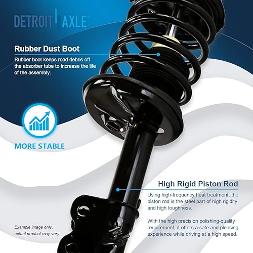 Miniatura 6 de Detroit Axle - 4 puntales para Toyota Corolla Geo Chevrolet Prizm 1993-2002, 4 puntales delanteros traseros con muelle helicoidal 1994 1995 1996