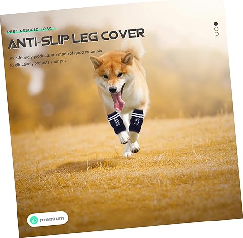 Vista 14 de POPETPOP Calentadores de piernas de punto para mascotas, 4 protectores de codo para perros y gatos